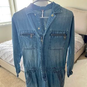 Denim relaxed fit jumpsuit | FREE PEOPLE
